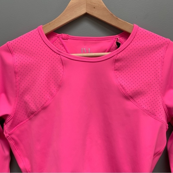 IVL Collective Long Sleeve Crop Top Perforated in Pink Sugar Plum 8 - Picture 5 of 10